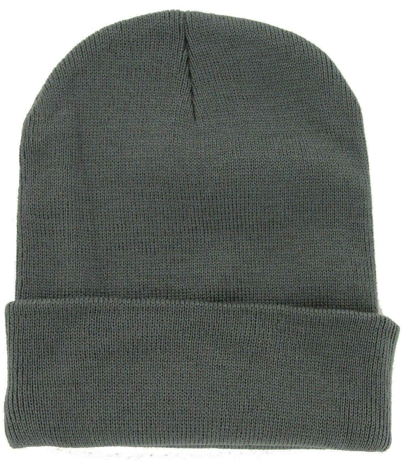 Soft Warm Long Beanie Ski Cap Unisex Multicolor (Pack of 12)