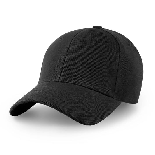 Plain Velcro Baseball Cap – Solid Color Blank, Adjustable Polyester Cap